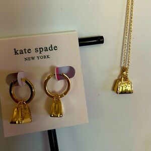 Kate Spade SET- 14KTSTS Crystal Designer Bag’s, Pendent & matching Earrings